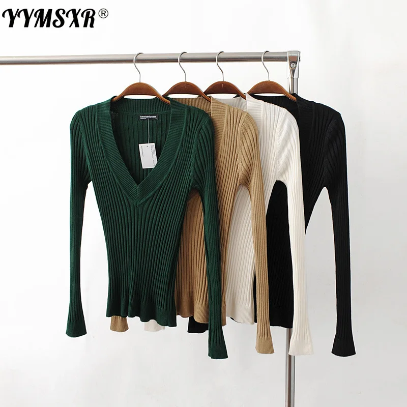 2021 New Women Sweaters Temperament Deep V-neck Solid Color Long-sleeved Tight-fitting Bottoming Pullover Sweater Solid Color
2021 New Women Sweaters Temperament Deep V-neck Solid Color Long-sleeved Tight-fitting Bottoming Pullover Sweater Solid Color
