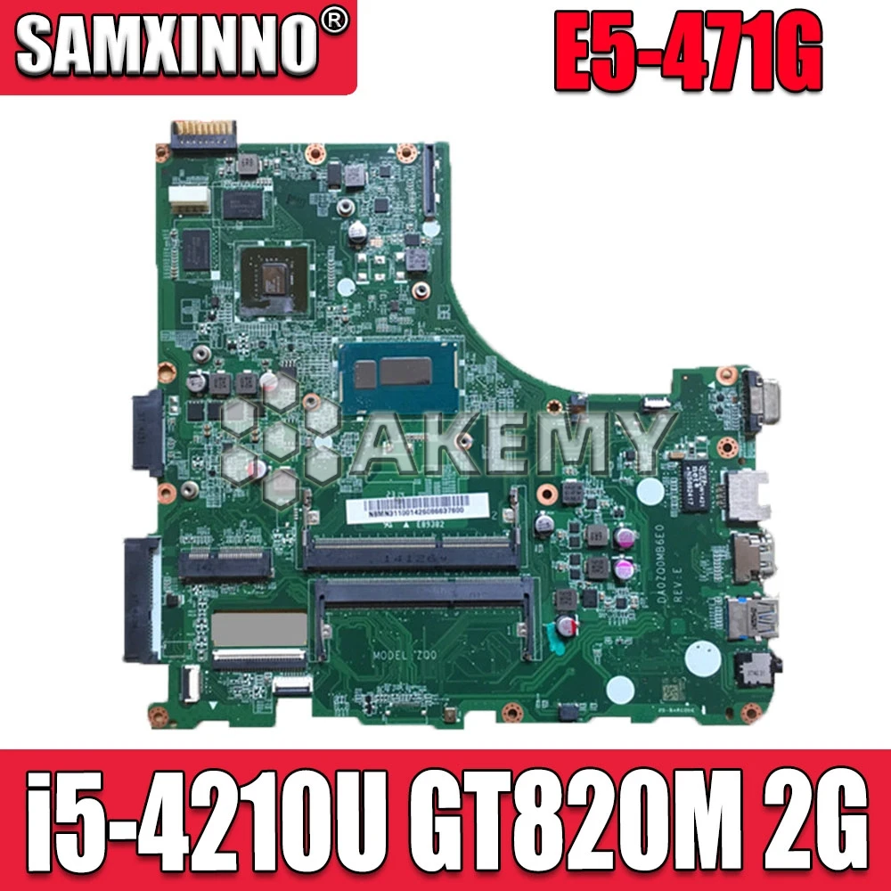 For Acer E5-471 E5-471G V3-472 V3-472P Laptop motherboard DA0ZQ0MB6E0 with i5-4210U GT820M 2G 100% test work | Компьютеры и офис