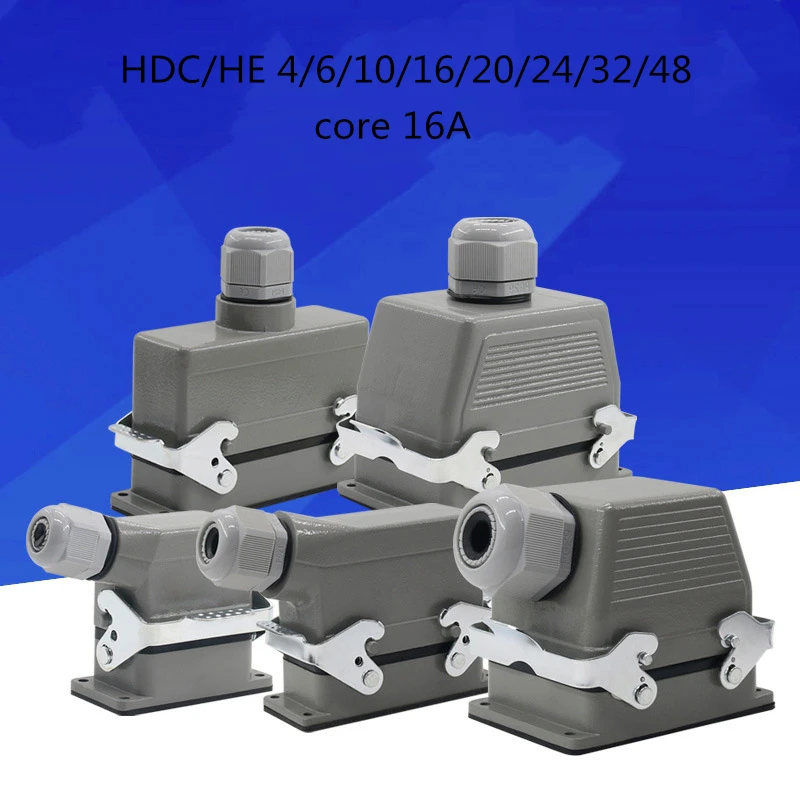 Conector resistente retangular industrial hdc-he-4/6/10/16/20/24/32/48 núcleo 16a tomada impermeável da aviação superior e later 
Conector resistente retangular industrial hdc-he-4/6/10/16/20/24/32/48 núcleo 16a tomada impermeável da aviação superior e later