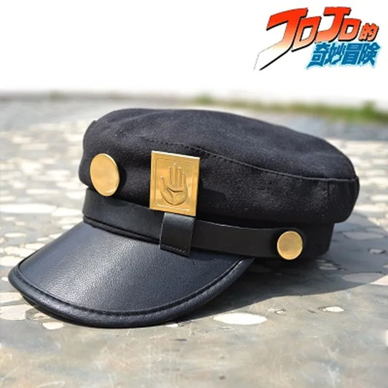 Bimaoxer Anime JoJo's Bizarre Adventure Jotaro Kujo Joseph Army Military JOJO Cap Hat+Badge Animation around Hat | Аксессуары для