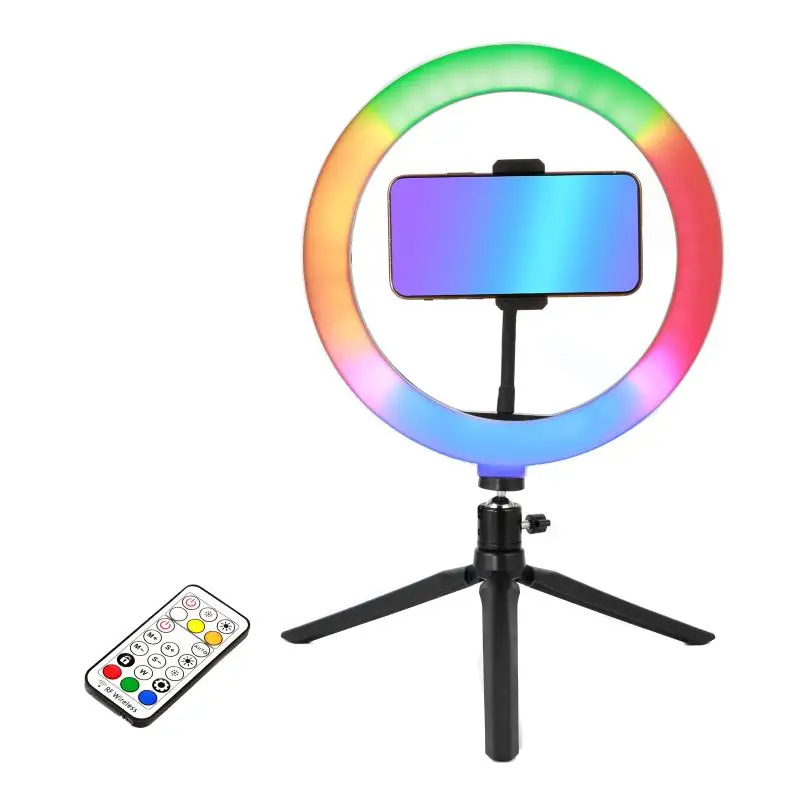 10inch RGB Multiple colors Lamp Selfie Ring Light with Tripod Photography Ring Lamp for TikTok Youtube Makeup Video shooting
10inch RGB Multiple colors Lamp Selfie Ring Light with Tripod Photography Ring Lamp for TikTok Youtube Makeup Video shooting