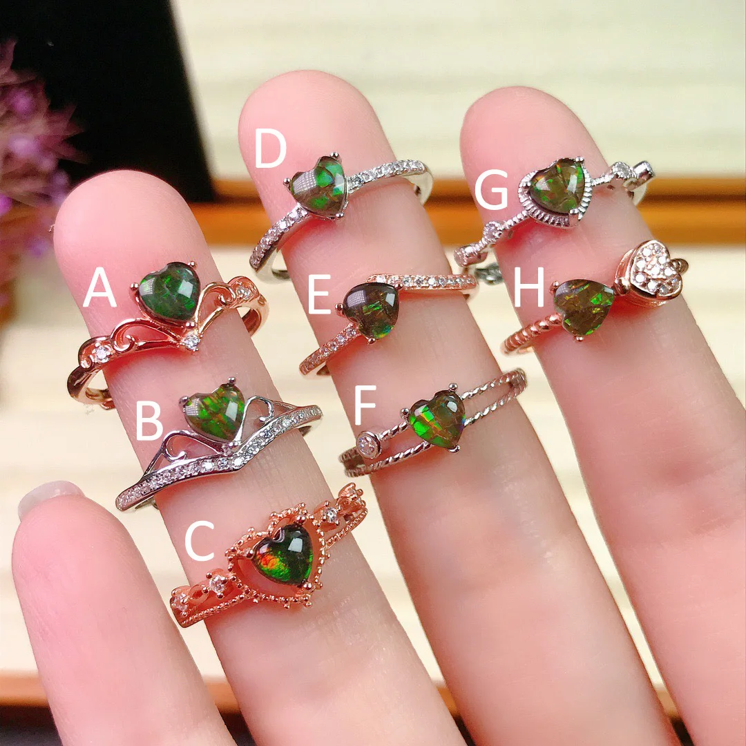 Rainbow Ammolite Jewelry Rings 925 Sterling Silver Natural Ammolite Heart Ring Engagement Wedding Women Ring
Rainbow Ammolite Jewelry Rings 925 Sterling Silver Natural Ammolite Heart Ring Engagement Wedding Women Ring