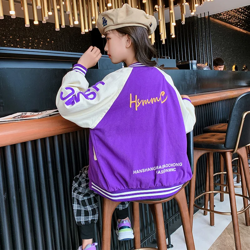 New Spring Fall Girls Jacket Letter Print Outerwear Kids Casual Baseball Uniform Teenage Contrast Color Stitching Sport Outwear
New Spring Fall Girls Jacket Letter Print Outerwear Kids Casual Baseball Uniform Teenage Contrast Color Stitching Sport Outwear