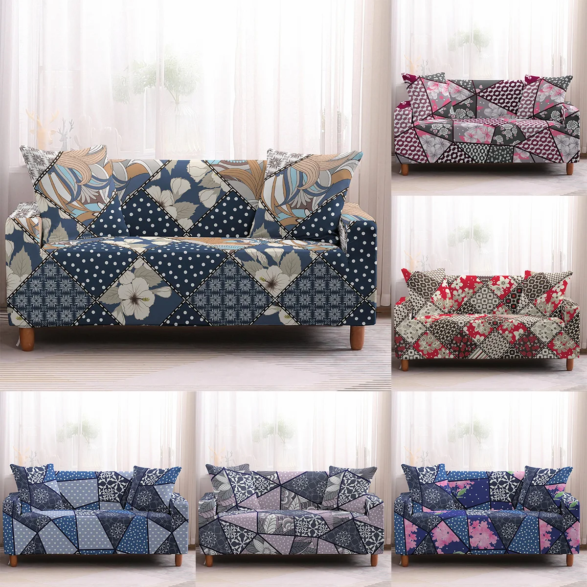 Geometric Patchwork Slipcovers Sofa Cover Sofa Tight All Wrap Living Room Furniture Protective Armchair Couches Sofa 1-4 Seater
Geometric Patchwork Slipcovers Sofa Cover Sofa Tight All Wrap Living Room Furniture Protective Armchair Couches Sofa 1-4 Seater
