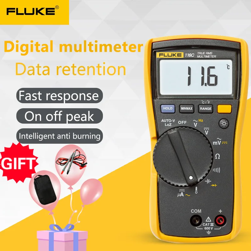Fluke 116C HAVC voltalalert backlight digital multimeter 116 true RMS voltage tester
Fluke 116C HAVC voltalalert backlight digital multimeter 116 true RMS voltage tester