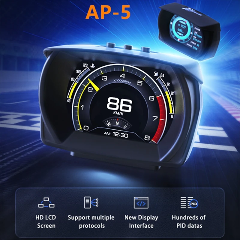 Автомобильный датчик HUD, цифровой одометр, головной дисплей, новейший OBD2 + GPS + MEMS, умная охранная сигнализация, для воды, масла, температуры, о...
Автомобильный датчик HUD, цифровой одометр, головной дисплей, новейший OBD2 + GPS + MEMS, умная охранная сигнализация, для воды, масла, температуры, о...
