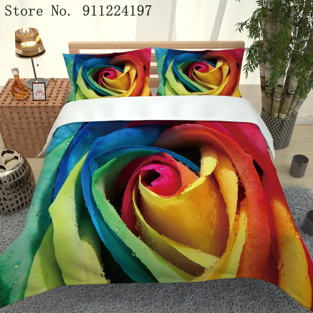 Home Textile Colorful Rose Duvet Cover Pillowcase Flower Bed Sheet Simple Kids Adults Bedding Sets 2/3Pcs Single Double Bed Line
Home Textile Colorful Rose Duvet Cover Pillowcase Flower Bed Sheet Simple Kids Adults Bedding Sets 2/3Pcs Single Double Bed Line