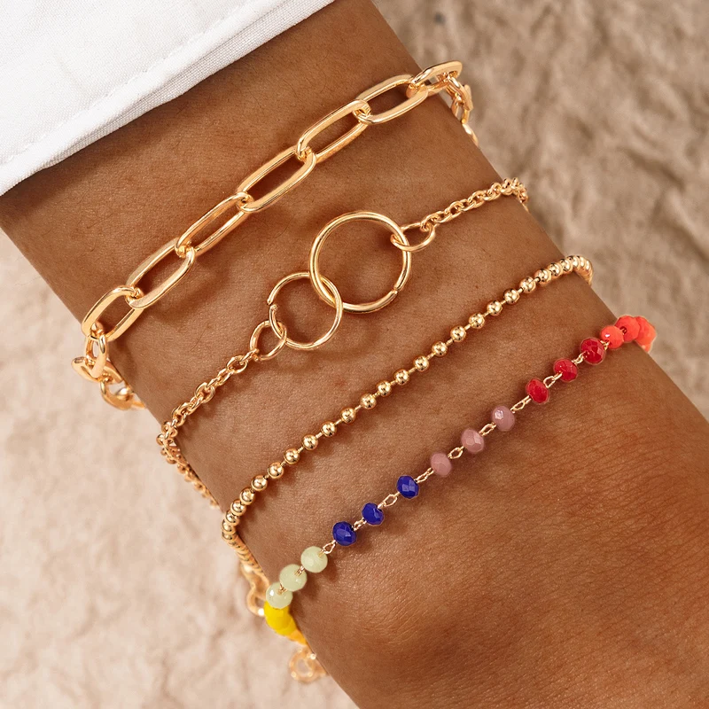 Tocona 4pcs/set Bohemian Colorful Beaded Bracelet Set for Women Charming Hollow Geometry Round Metal Gold Bangle Jewelry 17758
Tocona 4pcs/set Bohemian Colorful Beaded Bracelet Set for Women Charming Hollow Geometry Round Metal Gold Bangle Jewelry 17758