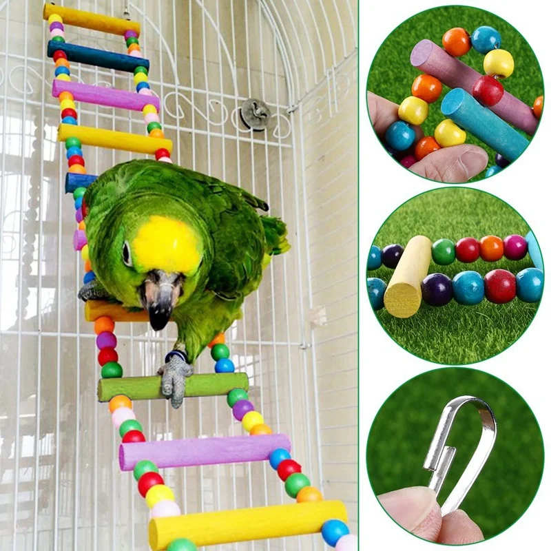 Colorful Ladder Bird Toy 12-Step Flexible Ladders Wooden Rainbow Bridge Swings for Parrots Pet Trainning (Ran Color)
Colorful Ladder Bird Toy 12-Step Flexible Ladders Wooden Rainbow Bridge Swings for Parrots Pet Trainning (Ran Color)
