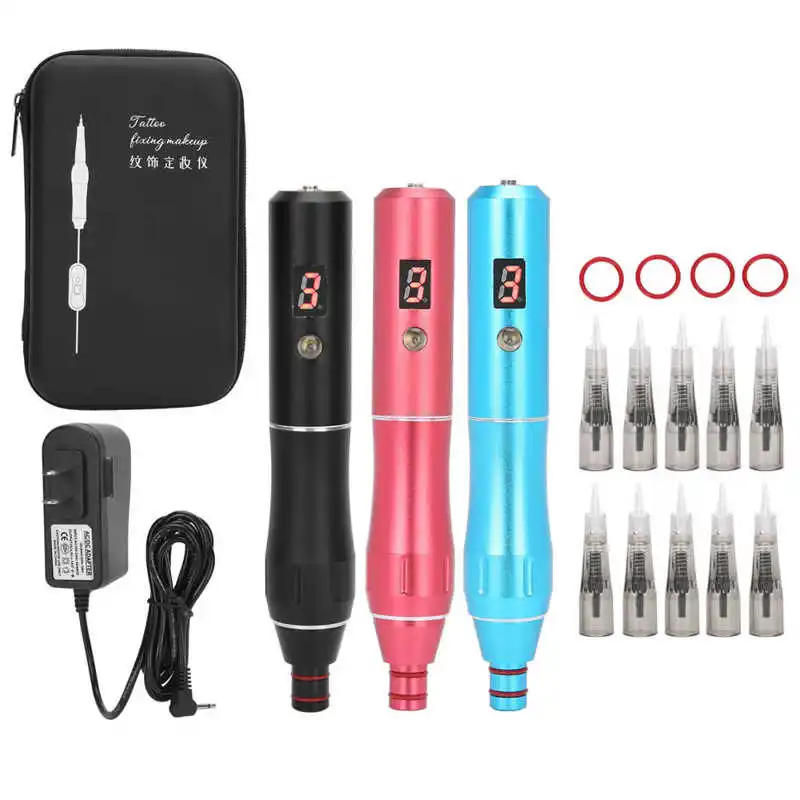 Новейшая беспроводная тату-ручка, профессиональная тату-машинка для макияжа, инструмент для макияжа бровей, губ, с 10 картриджами, тату-иглы 
Новейшая беспроводная тату-ручка, профессиональная тату-машинка для макияжа, инструмент для макияжа бровей, губ, с 10 картриджами, тату-иглы