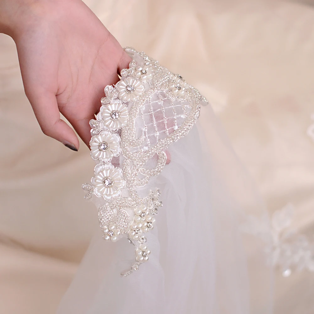 TRiXY VS91 Bridal Veil One Layer Wedding Veil With Comb White Ivory Lace Bridal Veils Pearls Appliqued Cathedral Wedding Veil
TRiXY VS91 Bridal Veil One Layer Wedding Veil With Comb White Ivory Lace Bridal Veils Pearls Appliqued Cathedral Wedding Veil