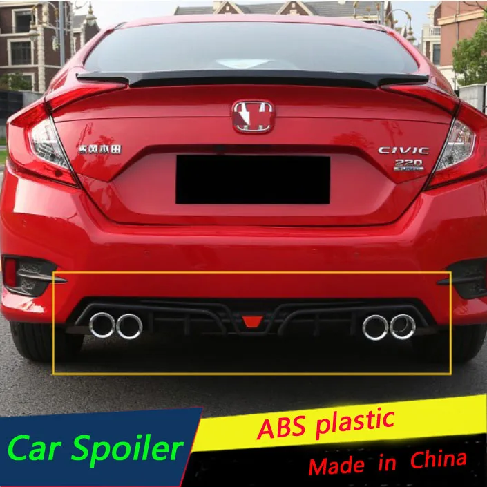 Для Honda Civic 2016 2018 задний спойлер бампер диффузор протектор кузова Комплект