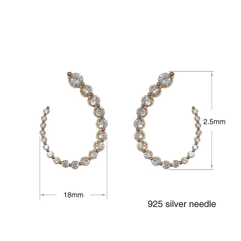 2021 New Korean U-shaped Zircon Earring for women 925 Silver Needle Zircon Hoop Earring Fashion Jewelry Unusual Temperament Stud 
2021 New Korean U-shaped Zircon Earring for women 925 Silver Needle Zircon Hoop Earring Fashion Jewelry Unusual Temperament Stud