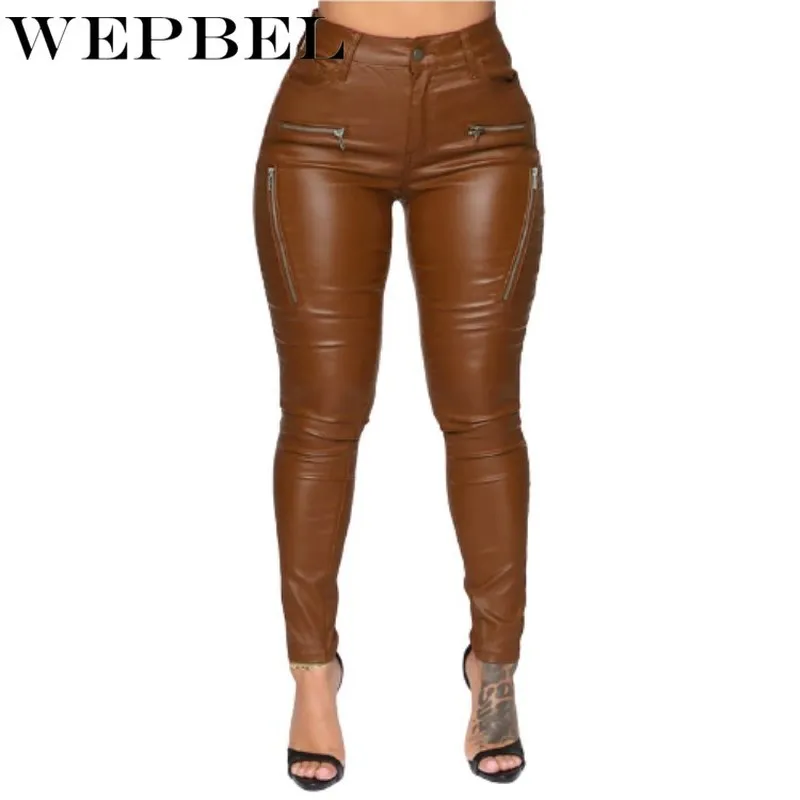WEPBEL Sexy Bodycon PU Leather Pants High Waist Pencil Pants Female Plain Women Solid Skinny PU Trousers
WEPBEL Sexy Bodycon PU Leather Pants High Waist Pencil Pants Female Plain Women Solid Skinny PU Trousers