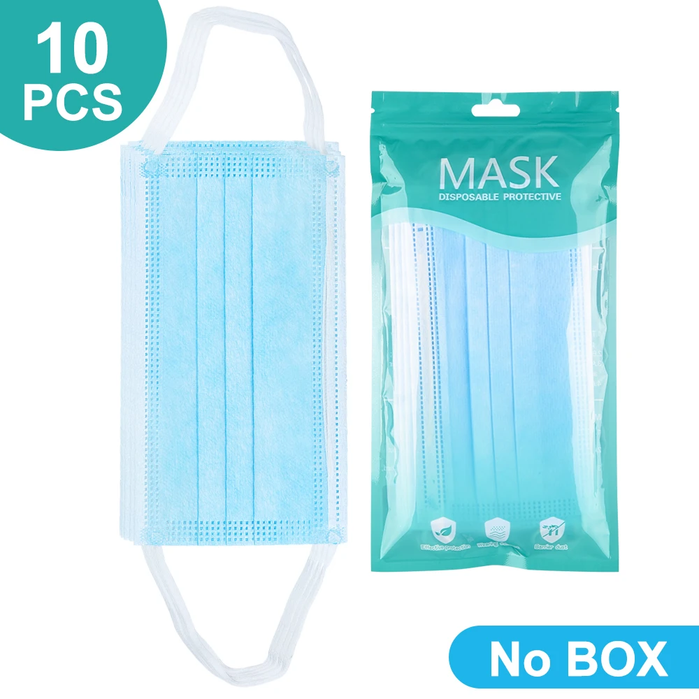 Одноразовые маски 3 слойная маска для рта защита от пыли ветрозащитные Синяя