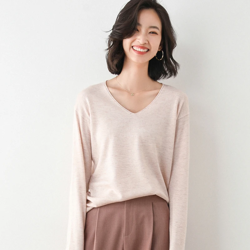 VIIANLES VNeck Ladies Autumn Knitting Sweater Long Sleeves Female Casual Solid Fashion Women Pullover
VIIANLES VNeck Ladies Autumn Knitting Sweater Long Sleeves Female Casual Solid Fashion Women Pullover