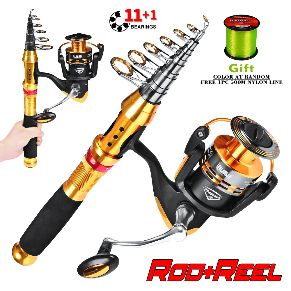 Fishing Rod Full Kits with Telescopic Fishing Rod and Spinning Reel Baits Hooks Saltwater Freshwater Travel Pole Set lixada
Fishing Rod Full Kits with Telescopic Fishing Rod and Spinning Reel Baits Hooks Saltwater Freshwater Travel Pole Set lixada
