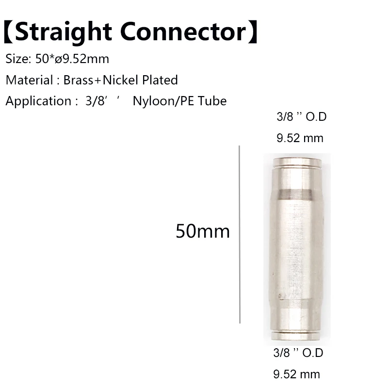 5 Pcs High Pressure Brass 3/8" Slip Lock Straight Joint Connector For 9.52mm PA Nyloon Pipes
5 Pcs High Pressure Brass 3/8" Slip Lock Straight Joint Connector For 9.52mm PA Nyloon Pipes