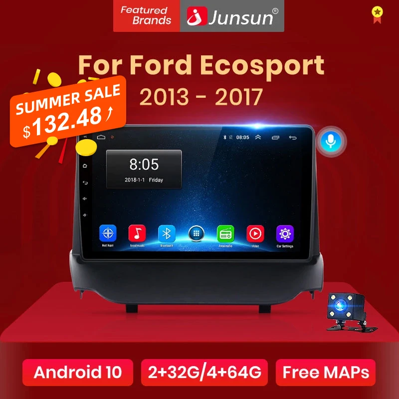 ( Промокод: RUCN400 )Автомагнитола Junsun V1 для Ford Ecosport мультимедийный проигрыватель на