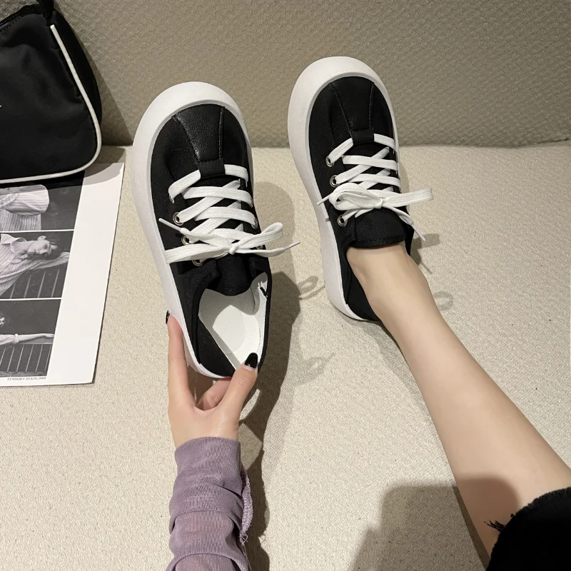 Women Canvas Vulcanize Shoes Ladies Light Breathable Sneakers Comfy Fashion Basic Sport Lace-up Elastic Sapatos Femininos 2021
Women Canvas Vulcanize Shoes Ladies Light Breathable Sneakers Comfy Fashion Basic Sport Lace-up Elastic Sapatos Femininos 2021