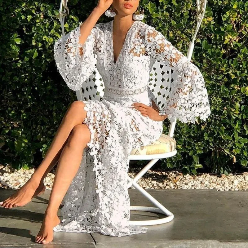 Sexy Night Club Dress Women Hollow Out Spring Autumn Slim Fit Maxi Vestidos Plus Size Boho Flare Sleeve Party Dresses Lady 2021
Sexy Night Club Dress Women Hollow Out Spring Autumn Slim Fit Maxi Vestidos Plus Size Boho Flare Sleeve Party Dresses Lady 2021