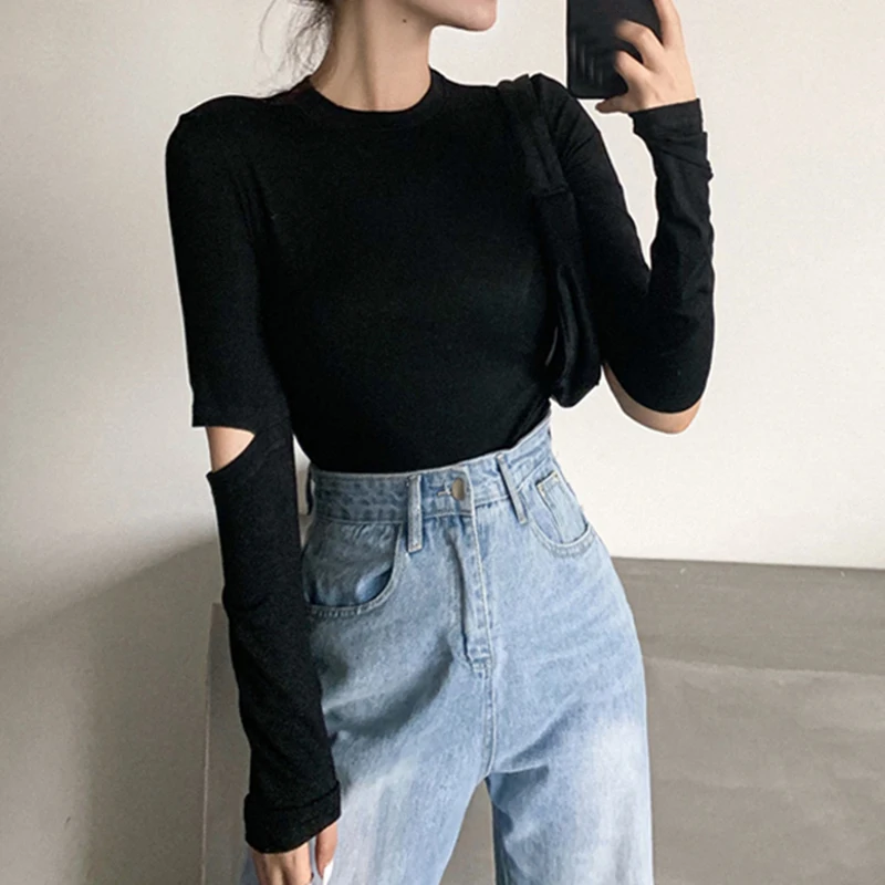 Корейская женская Однотонная футболка Ulzzang с круглым вырезом, Повседневная Женская эластичная футболка с длинным рукавом, милая Винтажная ...
Корейская женская Однотонная футболка Ulzzang с круглым вырезом, Повседневная Женская эластичная футболка с длинным рукавом, милая Винтажная ...