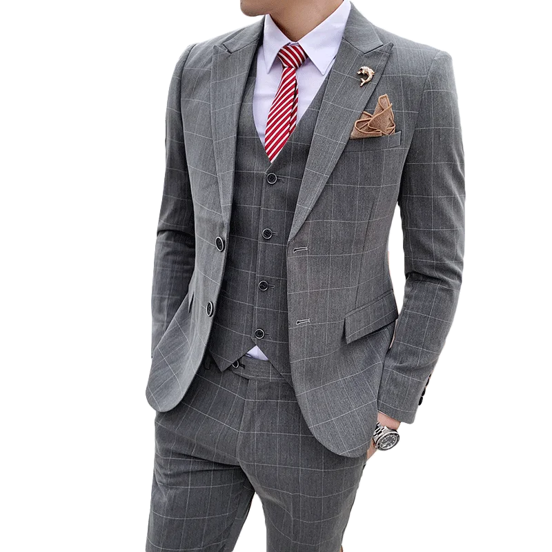 Men's Suit 2020 Spring Suit Business Casual Trend Plaid Casual Men's Suit Three-piece Suit Groom Dress Formal Occasion
Men's Suit 2020 Spring Suit Business Casual Trend Plaid Casual Men's Suit Three-piece Suit Groom Dress Formal Occasion