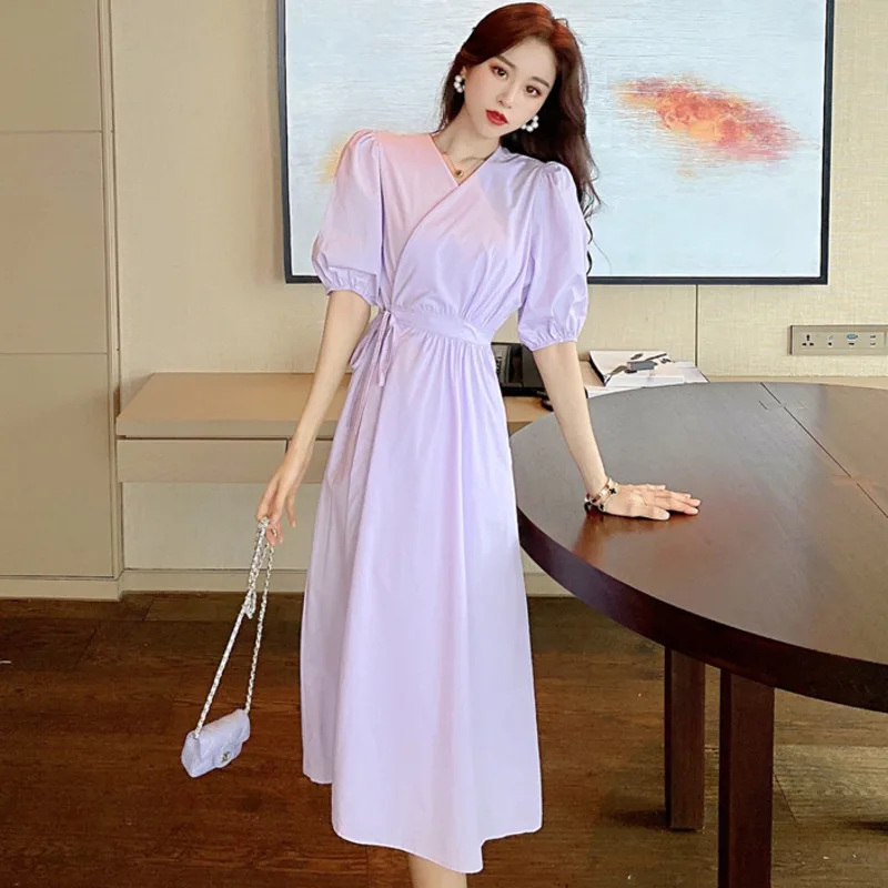 Elegant Women Long Summer 2020 New V-Neck High Waist Slim Purple Office Lady Puff Sleeve A-line Party Dress Vestidos
Elegant Women Long Summer 2020 New V-Neck High Waist Slim Purple Office Lady Puff Sleeve A-line Party Dress Vestidos