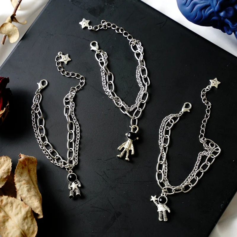 New Punk Hip Hop Astronaut Bracelet Retro Multilayer Chain Titanium Steel Pendant Bracelet Fashion Female Jewelry
New Punk Hip Hop Astronaut Bracelet Retro Multilayer Chain Titanium Steel Pendant Bracelet Fashion Female Jewelry
