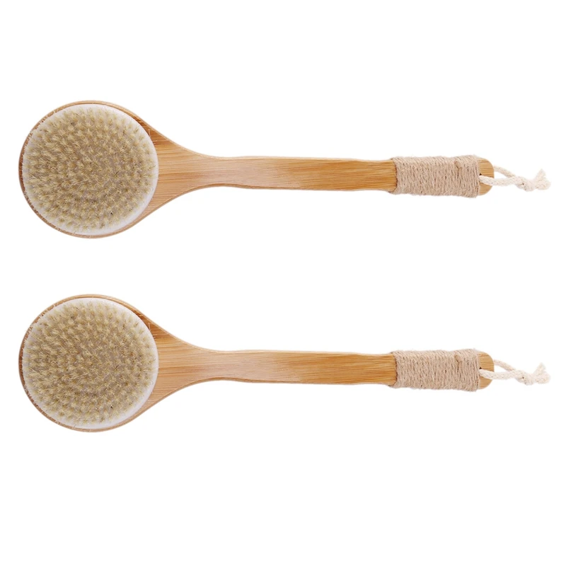 2X Dry Skin Body Brush Bath Exfoliating Brush Natural Bristles Back Scrubber with Long Wooden Handle
2X Dry Skin Body Brush Bath Exfoliating Brush Natural Bristles Back Scrubber with Long Wooden Handle