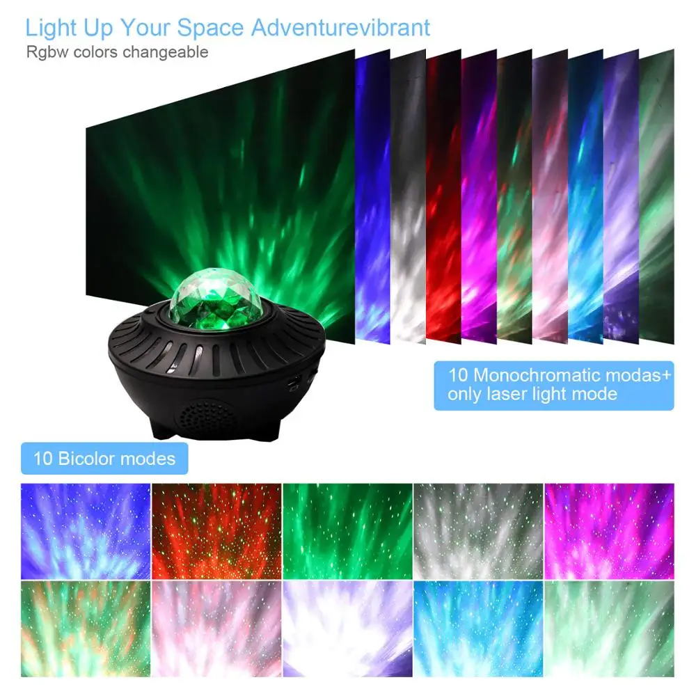 USB LED Star Ocean Wave Projector Night Light Galaxy Starry Sky Projector Night Lamp With Music Bluetooth Speaker For Childrens
USB LED Star Ocean Wave Projector Night Light Galaxy Starry Sky Projector Night Lamp With Music Bluetooth Speaker For Childrens