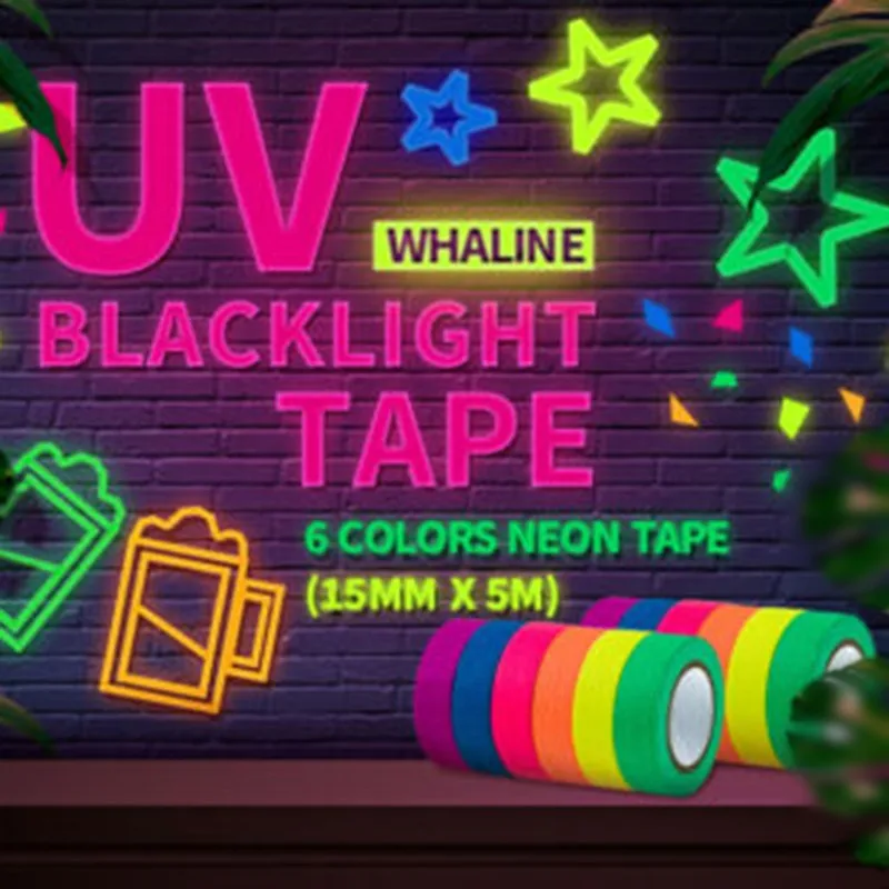 6 Colors Fluorescent UV Cotton Tape Matt Night Se-lf-Adhesive Glow In The Dark Luminous Tape For Party Floors Stages Whiteboard
6 Colors Fluorescent UV Cotton Tape Matt Night Se-lf-Adhesive Glow In The Dark Luminous Tape For Party Floors Stages Whiteboard