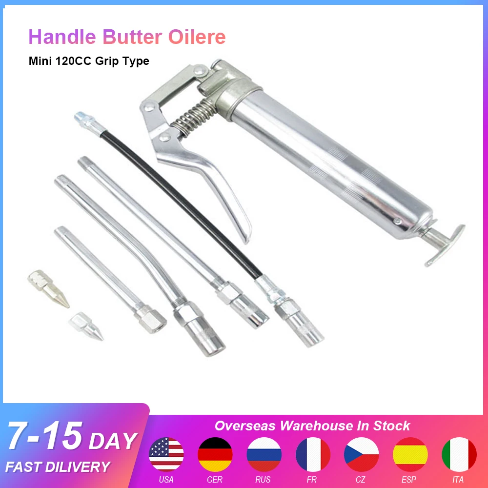 Handle Butter Oiler With Mini 120CC Grip Type For Engineering Machinery Automobile Train Aircraft Car Butter Not Included Tool
Handle Butter Oiler With Mini 120CC Grip Type For Engineering Machinery Automobile Train Aircraft Car Butter Not Included Tool