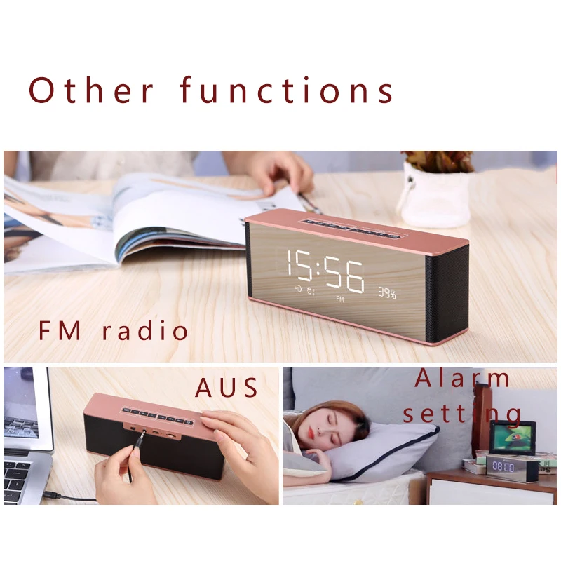Bluetooth Speaker Digital Alarm Clock Radio Mirror Display Led Display Modern Wireless Call Snooze Function Table Clock
Bluetooth Speaker Digital Alarm Clock Radio Mirror Display Led Display Modern Wireless Call Snooze Function Table Clock