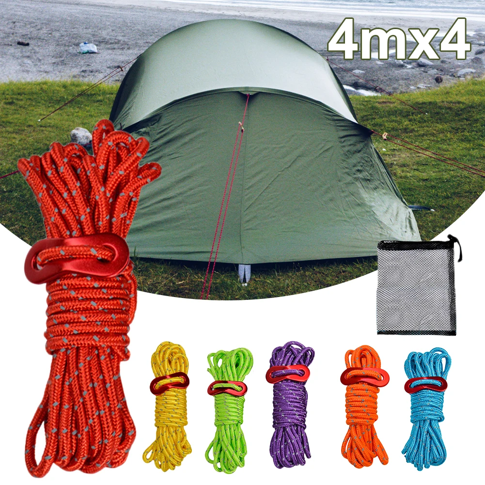 4m*4 Multi-purpose Reflective Guyline with Adjuster Tent Cords Rope for Outdoors Camping Hiking Packing Strong Tensile Strength
4m*4 Multi-purpose Reflective Guyline with Adjuster Tent Cords Rope for Outdoors Camping Hiking Packing Strong Tensile Strength