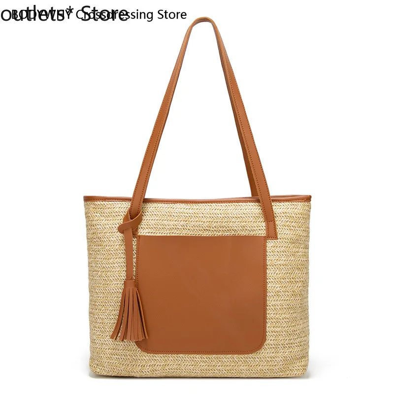 Summer New Women's Woven Straw Bag Girl Shoulder Tassel Casual Fashion Clothes Match
Summer New Women's Woven Straw Bag Girl Shoulder Tassel Casual Fashion Clothes Match
