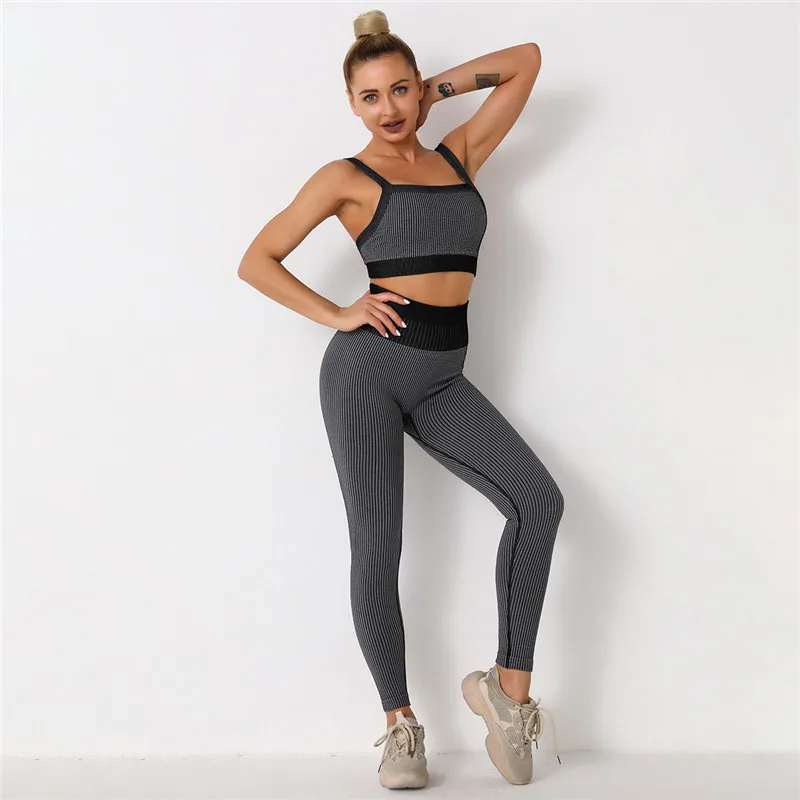 Striped Push Up Fitness Yoga Bras Sets High Waist Leggings Running Gym Yoga Suits Two Pieces Workout Seamless Sports Outfit
Striped Push Up Fitness Yoga Bras Sets High Waist Leggings Running Gym Yoga Suits Two Pieces Workout Seamless Sports Outfit