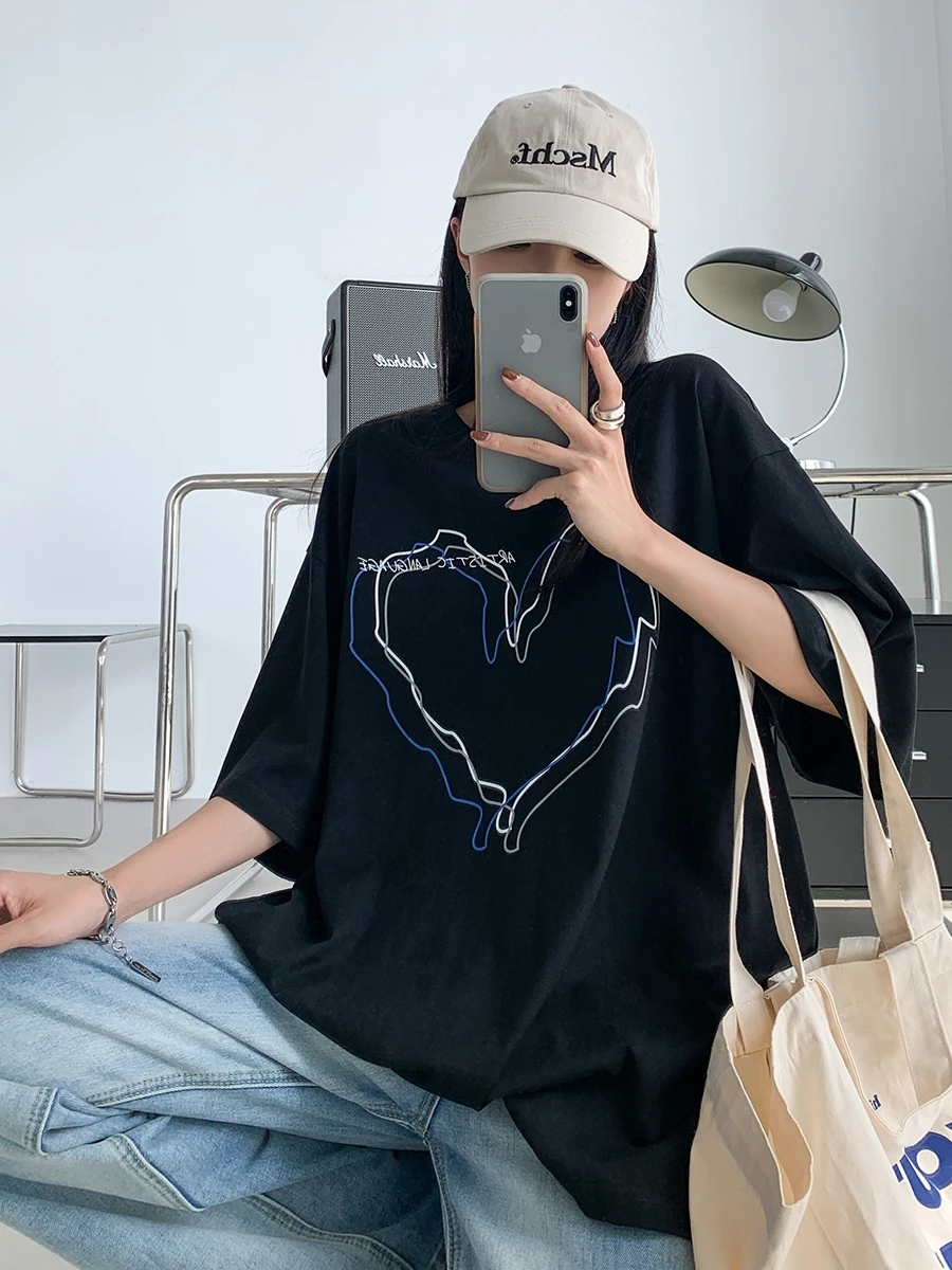 Harajuku Tide O-Neck All-Match Casual T-Shirts For Women Fashion Gothic Sweet Printing Black White Short Sleeve Female Chic Tops
Harajuku Tide O-Neck All-Match Casual T-Shirts For Women Fashion Gothic Sweet Printing Black White Short Sleeve Female Chic Tops