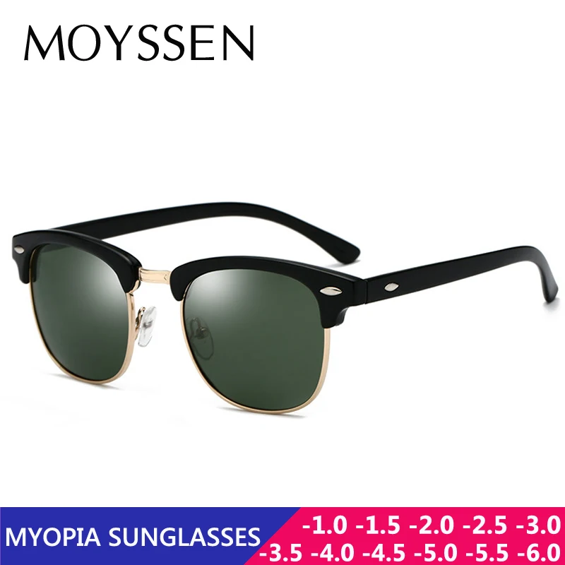 

Brand Design Men Vintage Half Rim Polarized Myopia Sunglasses Women Classic Rivet Prescription Sun Glasses Oculos De Sol Gafas