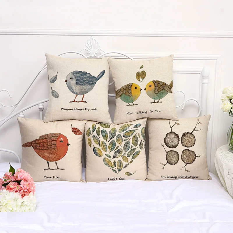 Pillow Covers Decorative Cotton Linen Birds Print Home Pillowcase Living Room Decoration Sofa Throw Cushion Covers Home Textile
Pillow Covers Decorative Cotton Linen Birds Print Home Pillowcase Living Room Decoration Sofa Throw Cushion Covers Home Textile