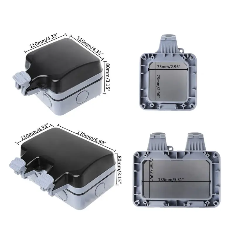 IP66 Waterproof Outdoor Wall Switch Power Socket 13A EU Standard Electrical Outlet Socket Panel AC 220~250V U4LB
IP66 Waterproof Outdoor Wall Switch Power Socket 13A EU Standard Electrical Outlet Socket Panel AC 220~250V U4LB