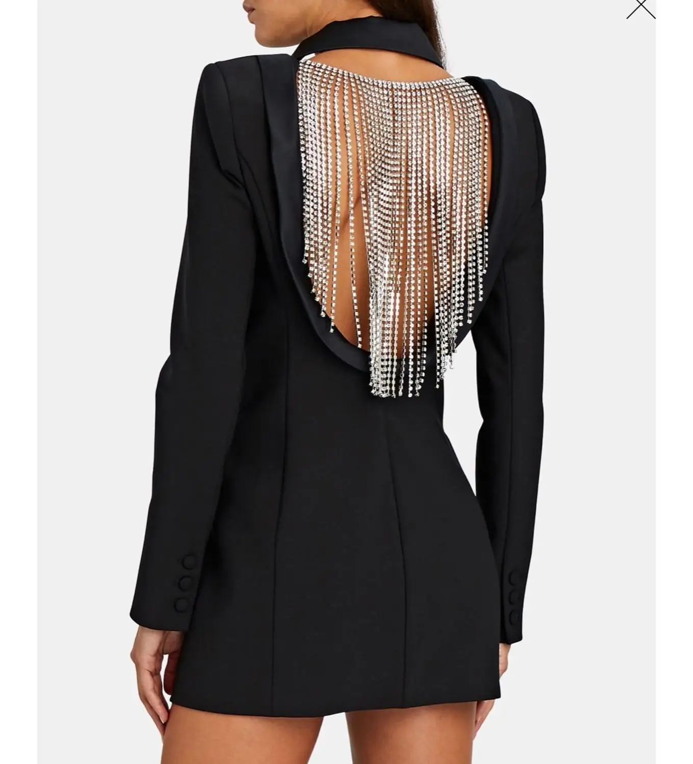 Women Luxury Fashion Backless Diamonds Tassel Black Slim Jacket For Female Casual Blazer Coat Ddxgz1 11.05
Women Luxury Fashion Backless Diamonds Tassel Black Slim Jacket For Female Casual Blazer Coat Ddxgz1 11.05