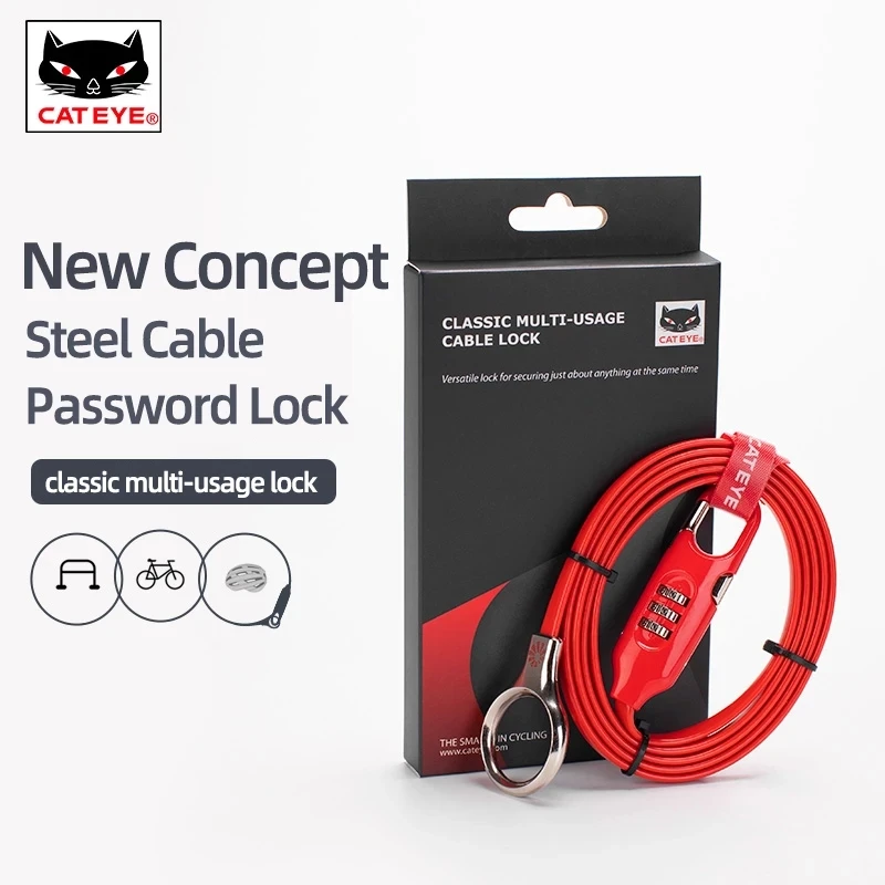 CATEYE Bicycle Lock Strong Steel Cable Password Lock MTB Road Bike Wire Lock Rope Anti-theft Security Safety Password Bike Lock
CATEYE Bicycle Lock Strong Steel Cable Password Lock MTB Road Bike Wire Lock Rope Anti-theft Security Safety Password Bike Lock