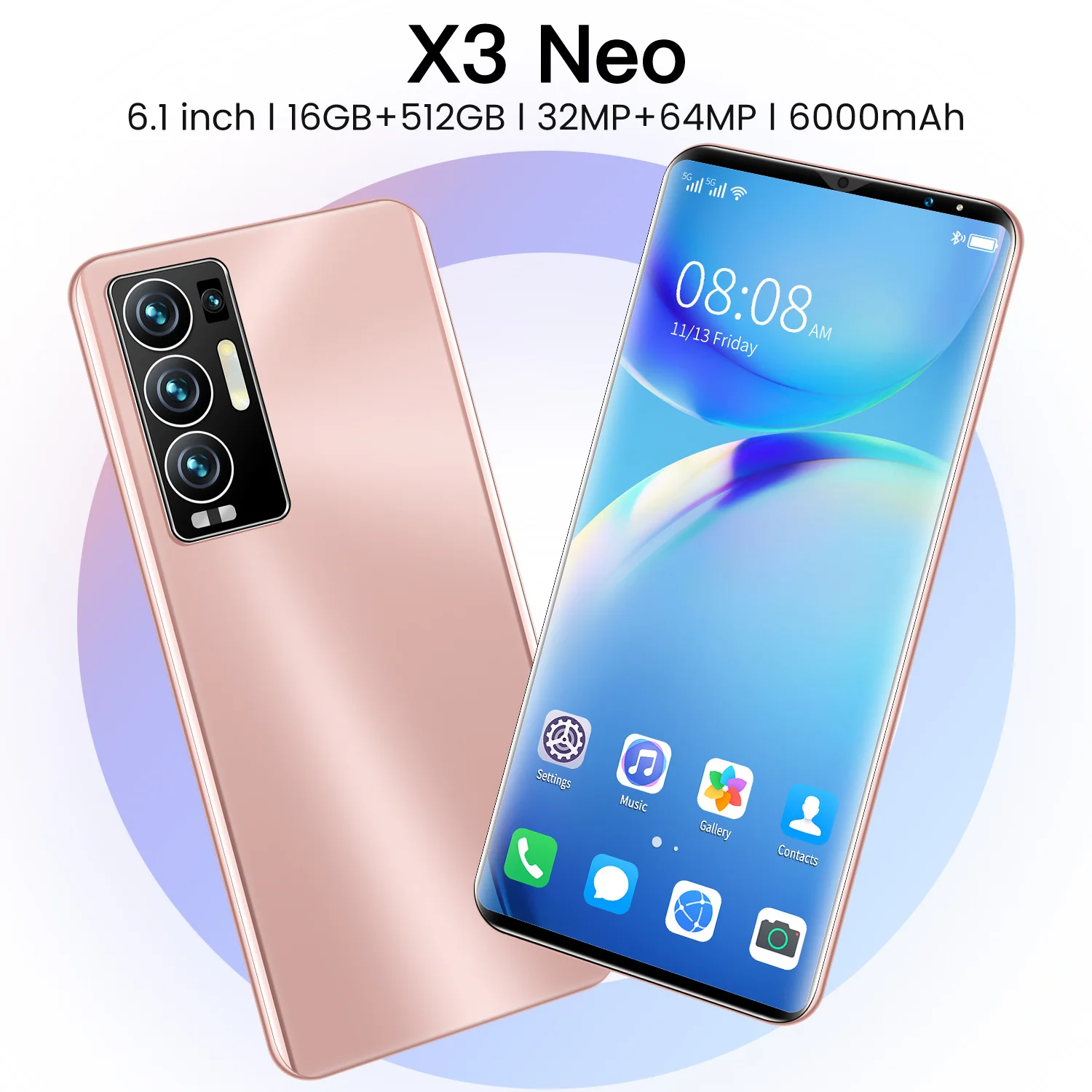 OPPA Global Version X3 NEO 6.1 Inch Smartphone 5G 16GB 512GB 32MP 64MP Camera 6000mAh Android 11 Snapdragon 888 Cellphone MT6889
OPPA Global Version X3 NEO 6.1 Inch Smartphone 5G 16GB 512GB 32MP 64MP Camera 6000mAh Android 11 Snapdragon 888 Cellphone MT6889