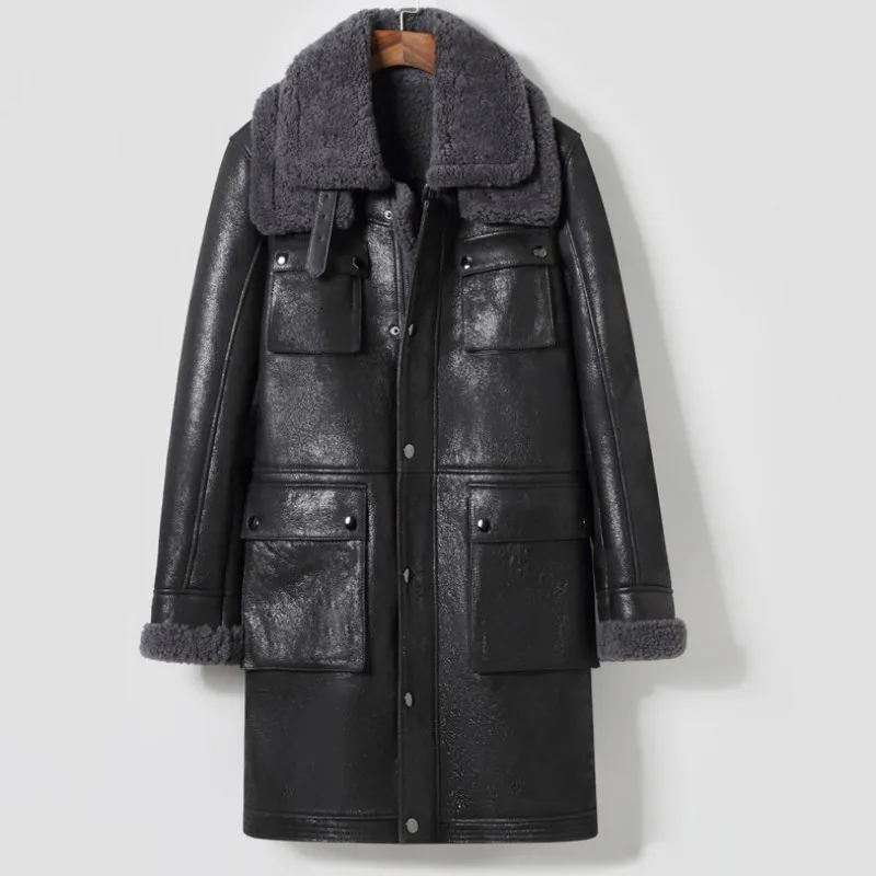 Fashion 100% Real Sheepskin Fur Men Coat Genuine Full Pelt Sheep Shearling Mens Winter Jacket Slim Fit Black Men Fur Outerwear
Fashion 100% Real Sheepskin Fur Men Coat Genuine Full Pelt Sheep Shearling Mens Winter Jacket Slim Fit Black Men Fur Outerwear