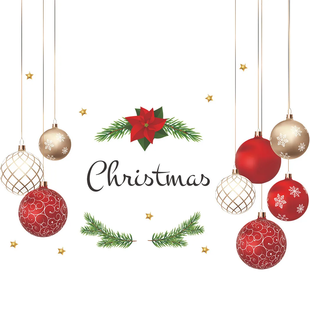 Marry Christmas Wall Window Stickers Red Golden Ball Ornaments Decals For Home Xmas Decoration Navidad Gift 2022 New Year
Marry Christmas Wall Window Stickers Red Golden Ball Ornaments Decals For Home Xmas Decoration Navidad Gift 2022 New Year