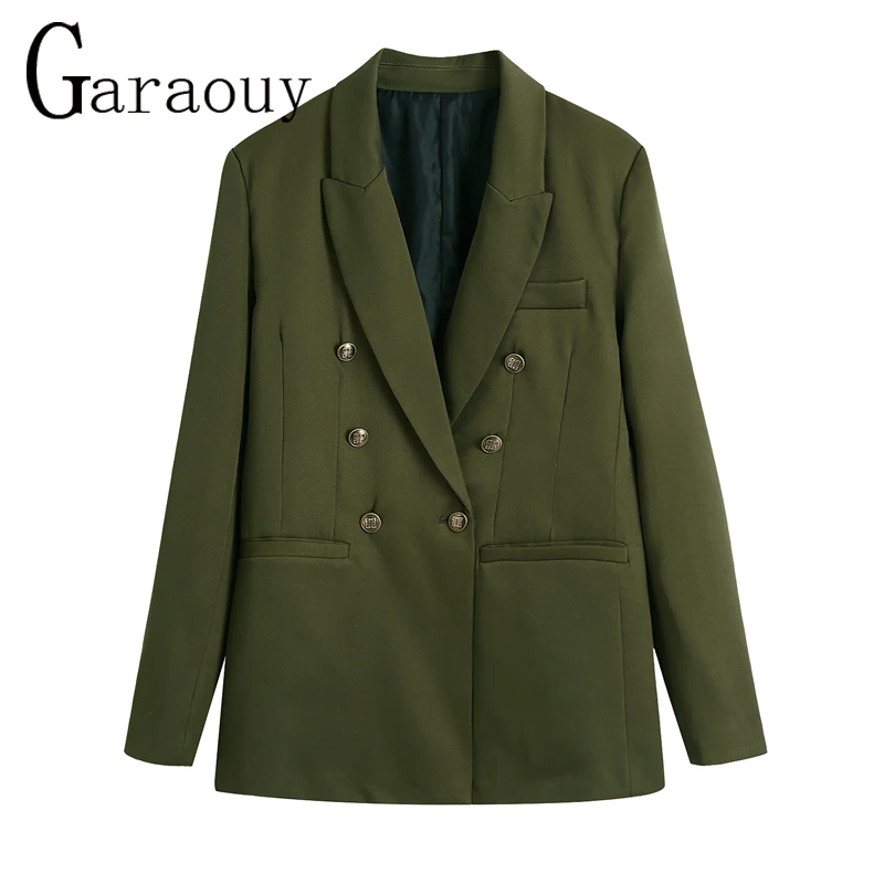 Garaouy 2022 New Women Spring Autumn Long Sleeve V-neck Pocket Blazer Jacket Slim Metal Buttons Double Breasted Blazer
Garaouy 2022 New Women Spring Autumn Long Sleeve V-neck Pocket Blazer Jacket Slim Metal Buttons Double Breasted Blazer