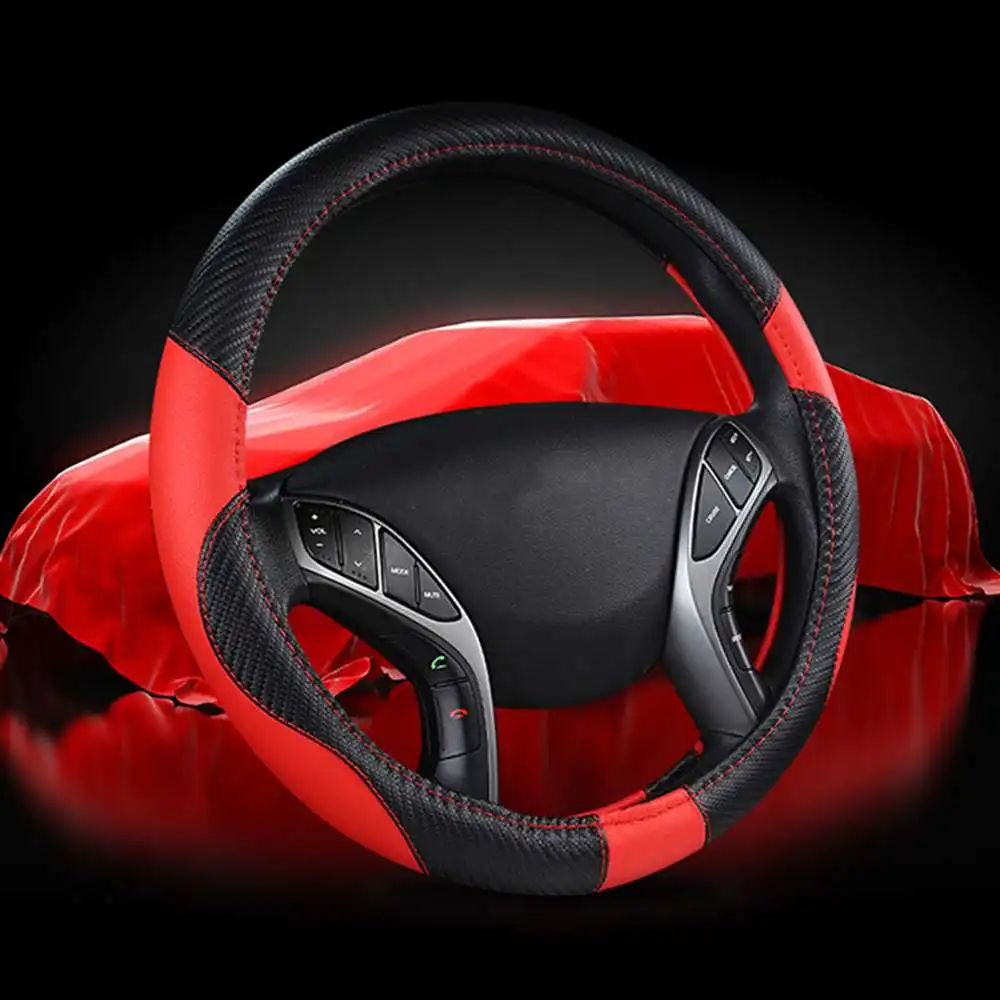 Car Steering Wheel Cover Breathable Anti Slip PU Steering Covers Suitable 37-38cm Auto Steering Wheel Protective Decoration
Car Steering Wheel Cover Breathable Anti Slip PU Steering Covers Suitable 37-38cm Auto Steering Wheel Protective Decoration