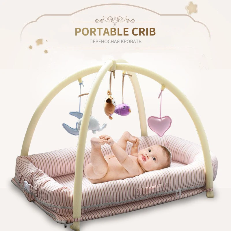 Детская кроватка хлопковая марлевая кровать для новорожденных сна детский манеж