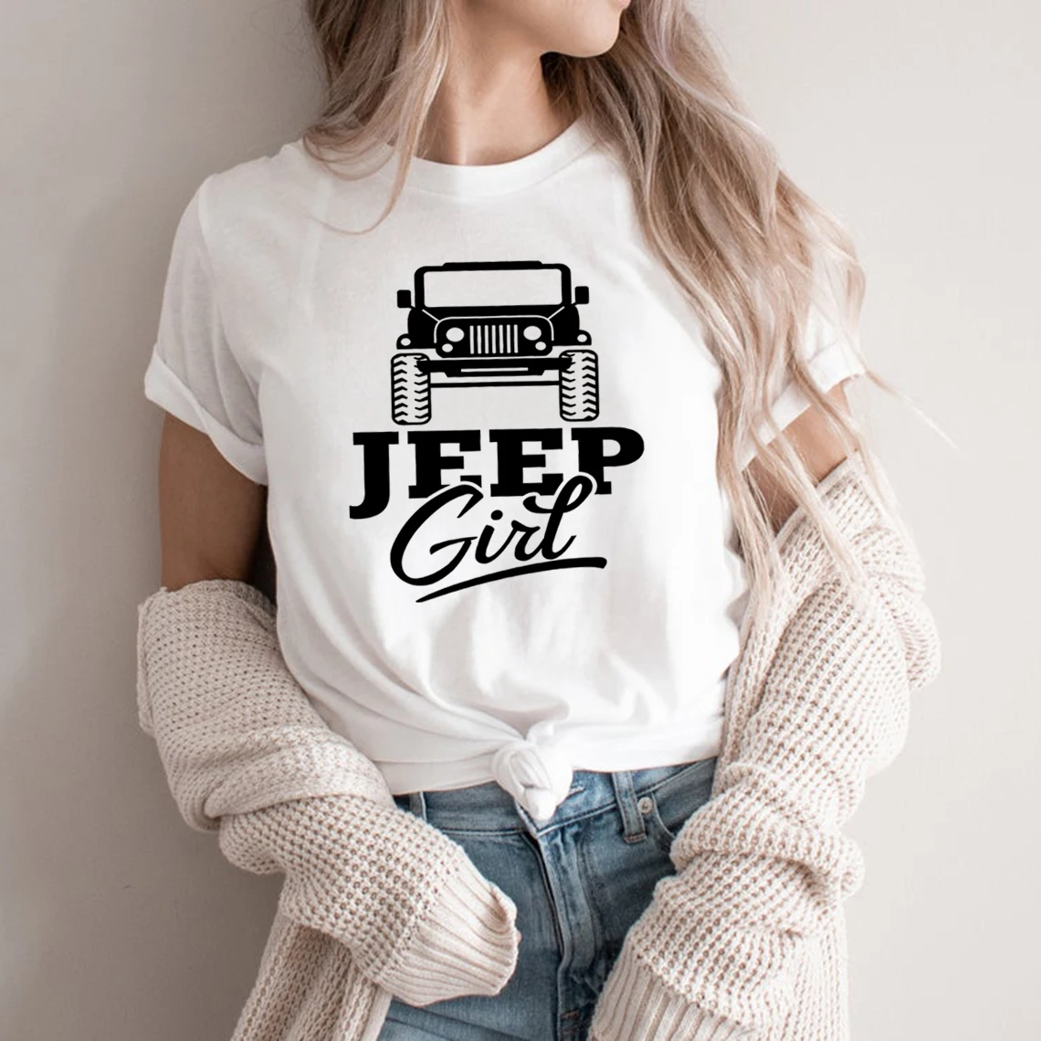 Женская футболка с графическим принтом Jeep Lover, летняя повседневная футболка с коротким рукавом и круглым вырезом, с надписью, для девушек
Женская футболка с графическим принтом Jeep Lover, летняя повседневная футболка с коротким рукавом и круглым вырезом, с надписью, для девушек